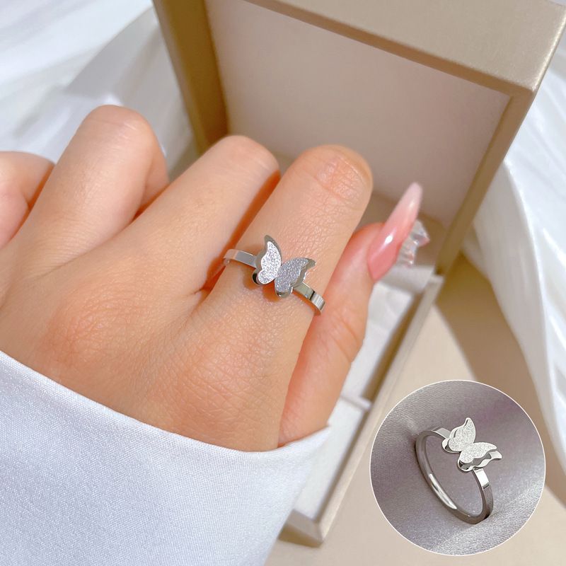 Fashion Silver Copper Butterfly Ring