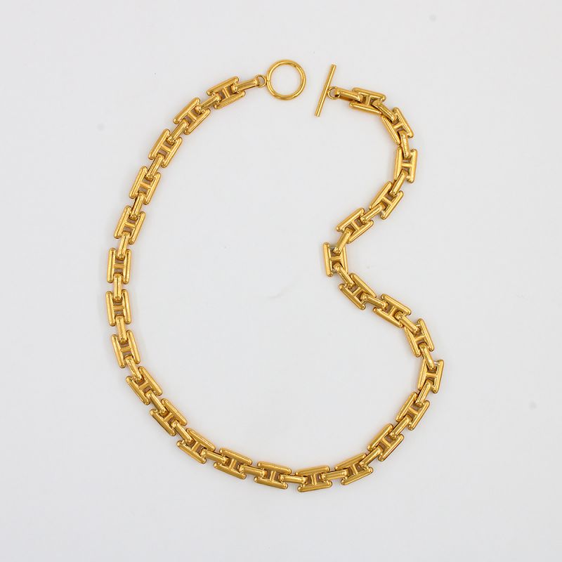 Fashion Gold Necklace 45cm Titanium Steel Japanese Chain Necklace