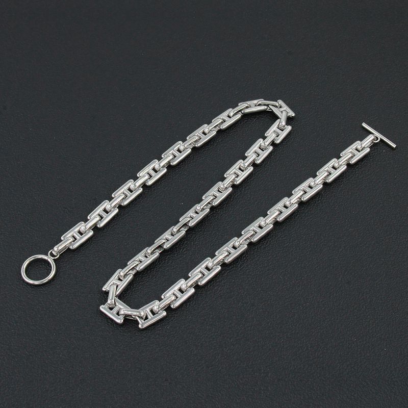 Fashion Silver Necklace 45cm Titanium Steel Japanese Chain Necklace