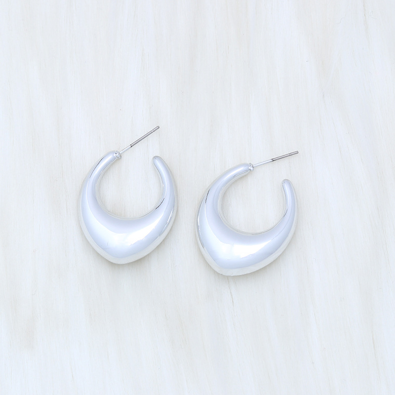 Fashion Electroplating Water Drop C-silver Acrylic Geometric Earrings