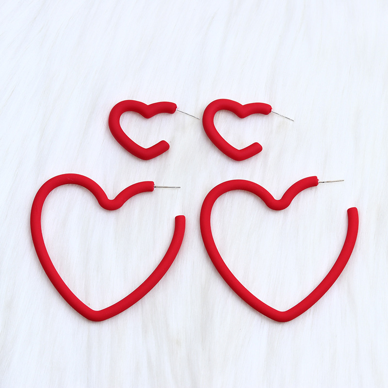 Fashion Red Love-set Acrylic Love Earring Set