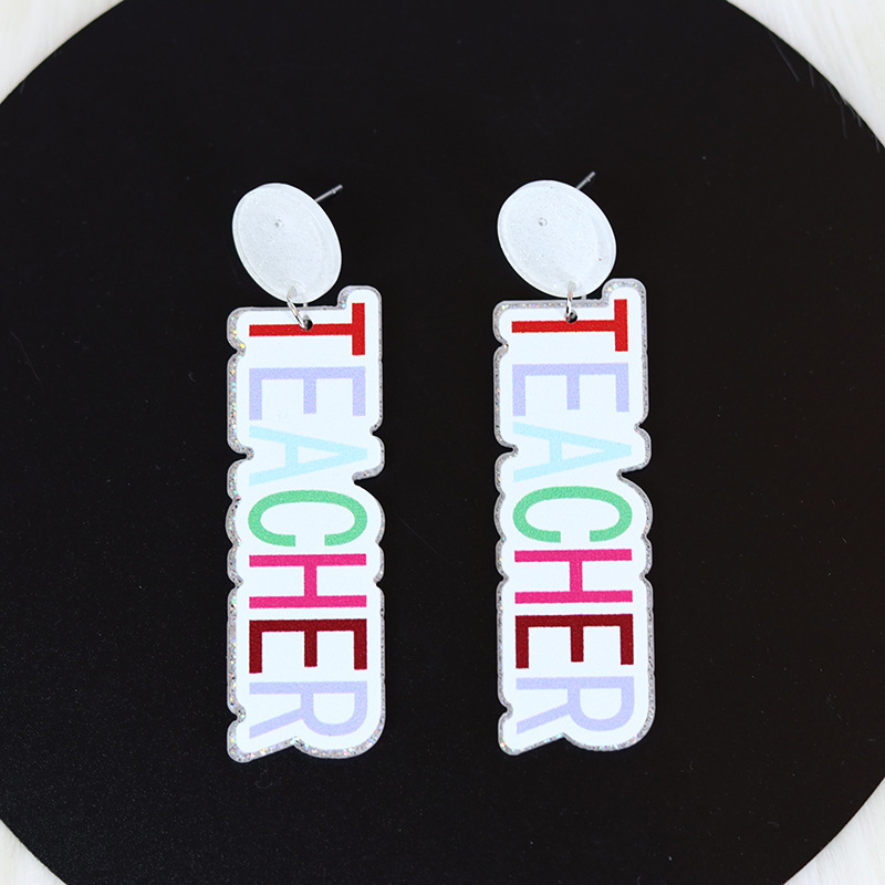 Fashion Multicolor Letters Acrylic Letter Earrings