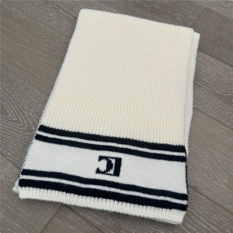 Fashion White Scarf Wool Knitted Letter Scarf