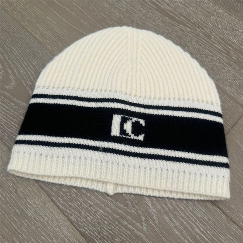 Fashion White Hat Wool Knitted Letter Embroidered Beanie