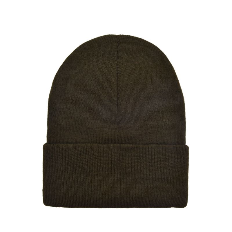 Fashion Dark Green—adult Knitted Hat Acrylic Knitted Rolled Edge Beanie