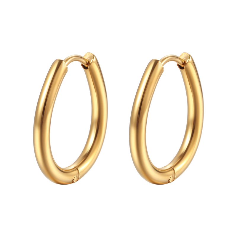 Fashion Round Line Drop Earrings Gold Stainless Steel Geometric Water Drop Earrings(single)