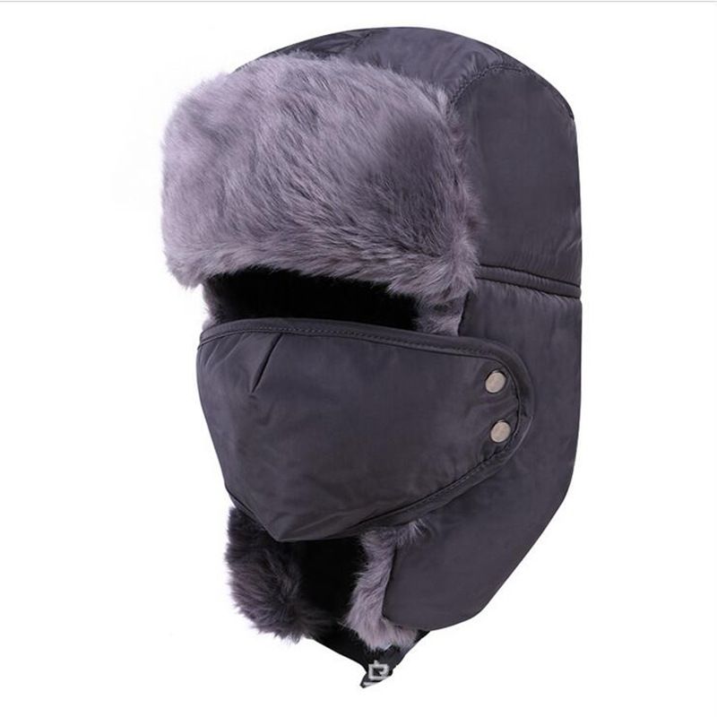 Fashion Grey Wool Thickened Plush Neck Scarf Integrated Hood