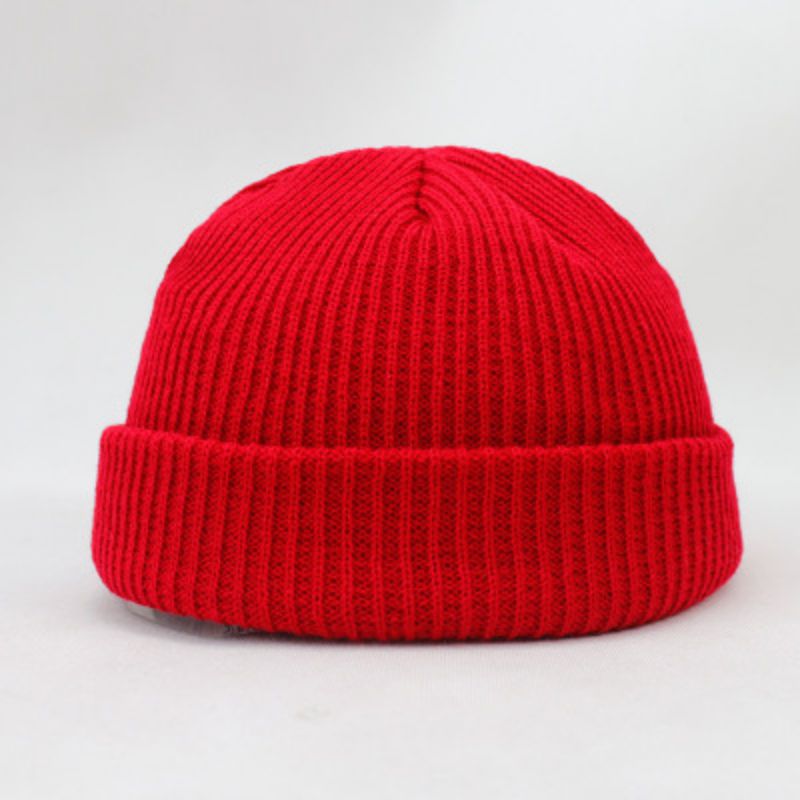 Fashion Red Acrylic Knitted Beanie