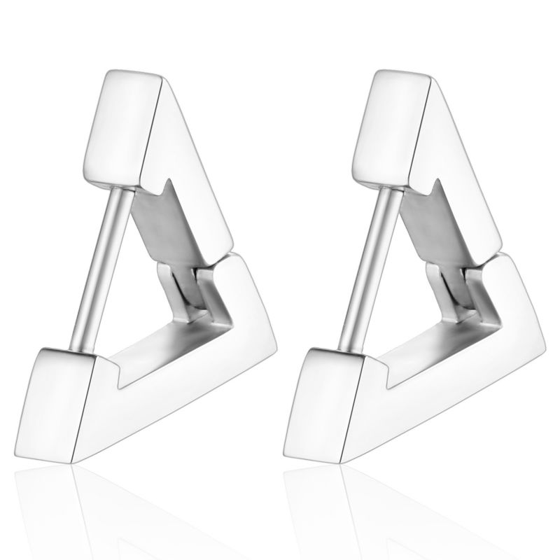 Fashion Triangular Steel Color One Stainless Steel Triangle Men's Earrings