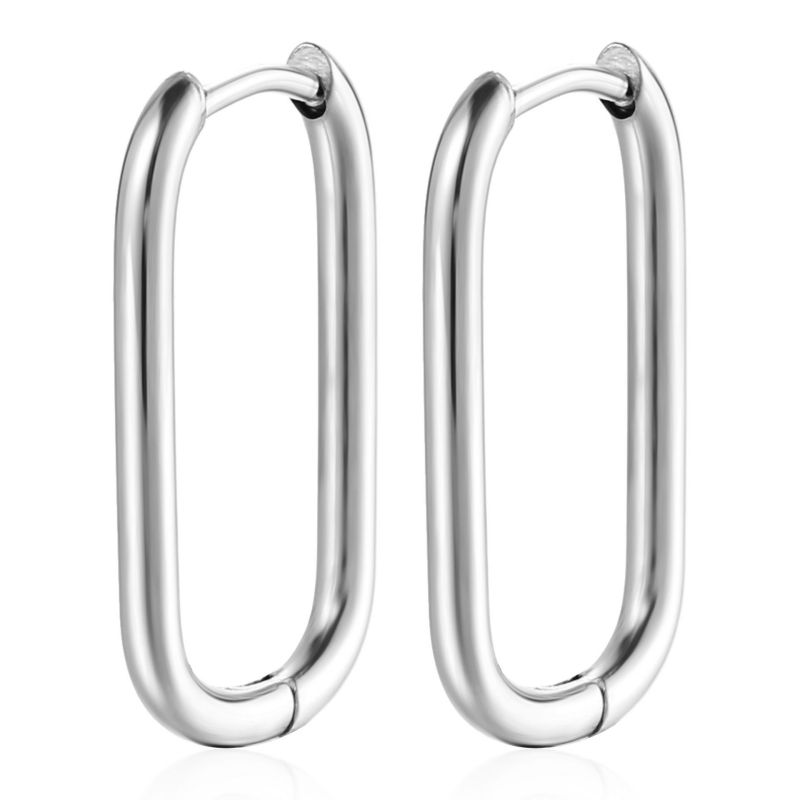 Fashion U-shaped 2.0 Coil Steel Color One Stainless Steel U-shaped Men's Earrings