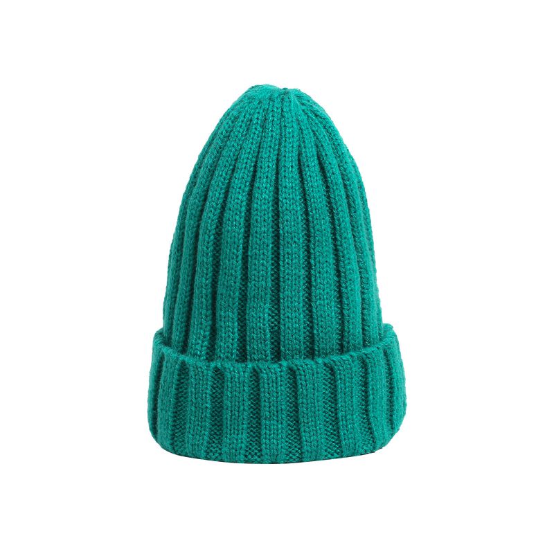 Fashion Post Green Knitted Rolled Edge Beanie