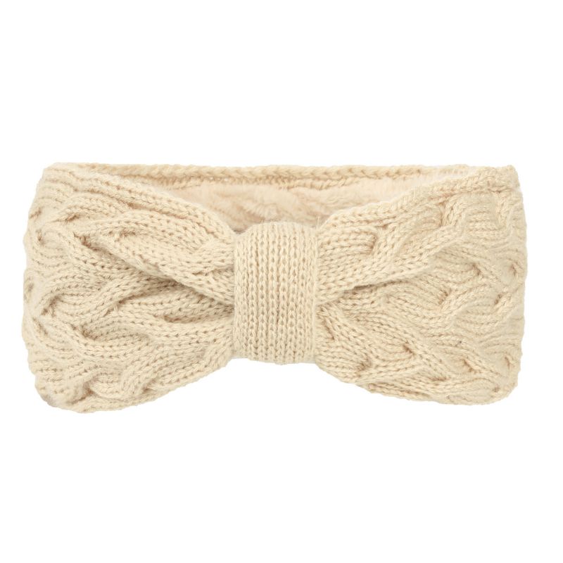 Fashion Beige Wool Cross Knitted Headband