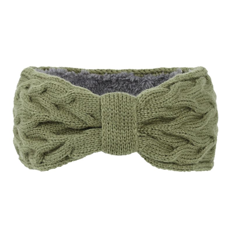 Fashion Light Army Green Wool Cross Knitted Headband