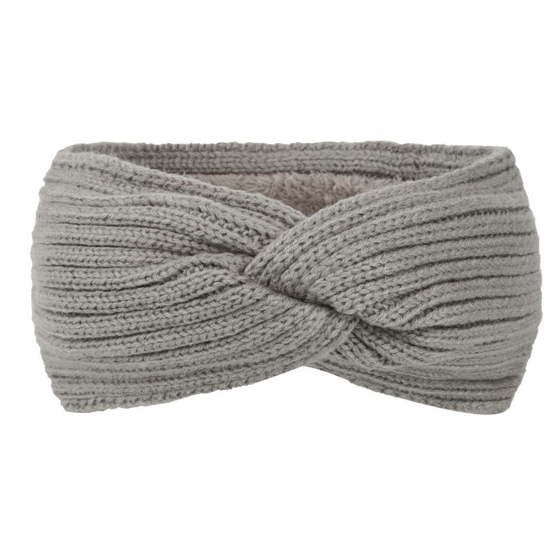 Fashion 4# Light Gray Wool Cross Knitted Headband