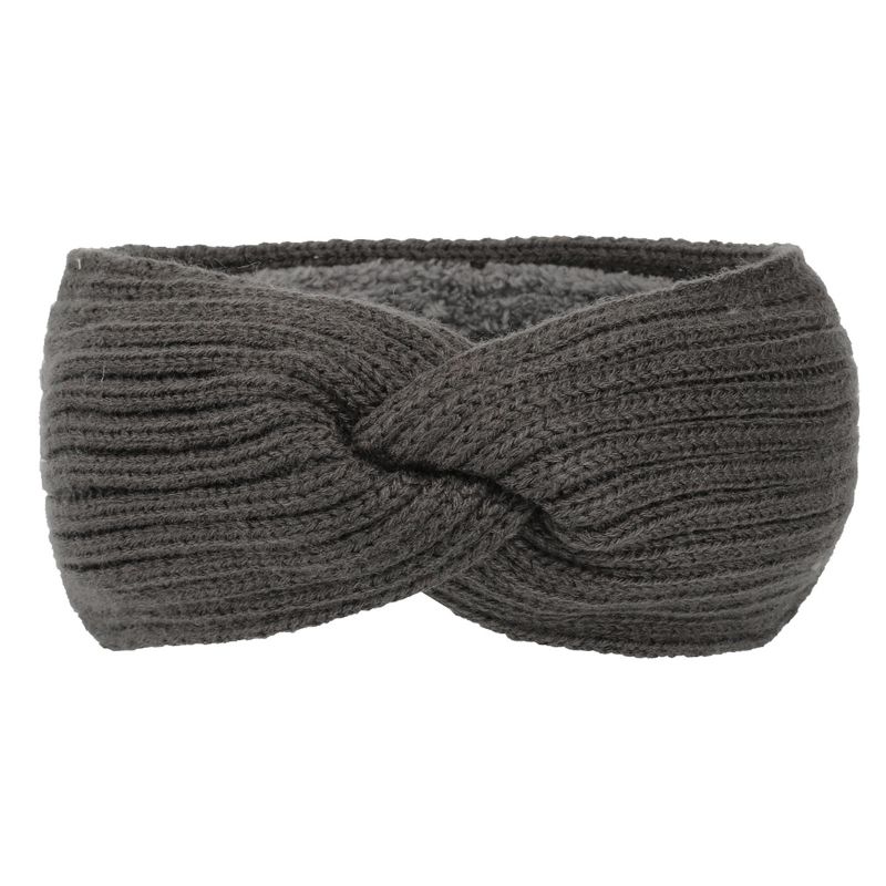 Fashion 5# Dark Gray Wool Cross Knitted Headband