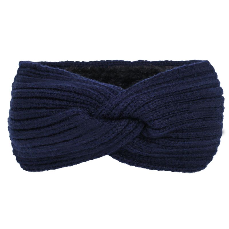 Fashion 11# Navy Blue Wool Cross Knitted Headband
