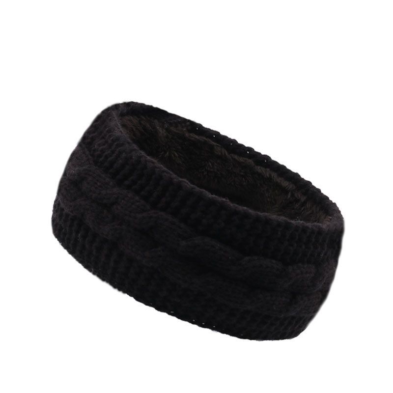 Fashion Black Wool Knitted Headband