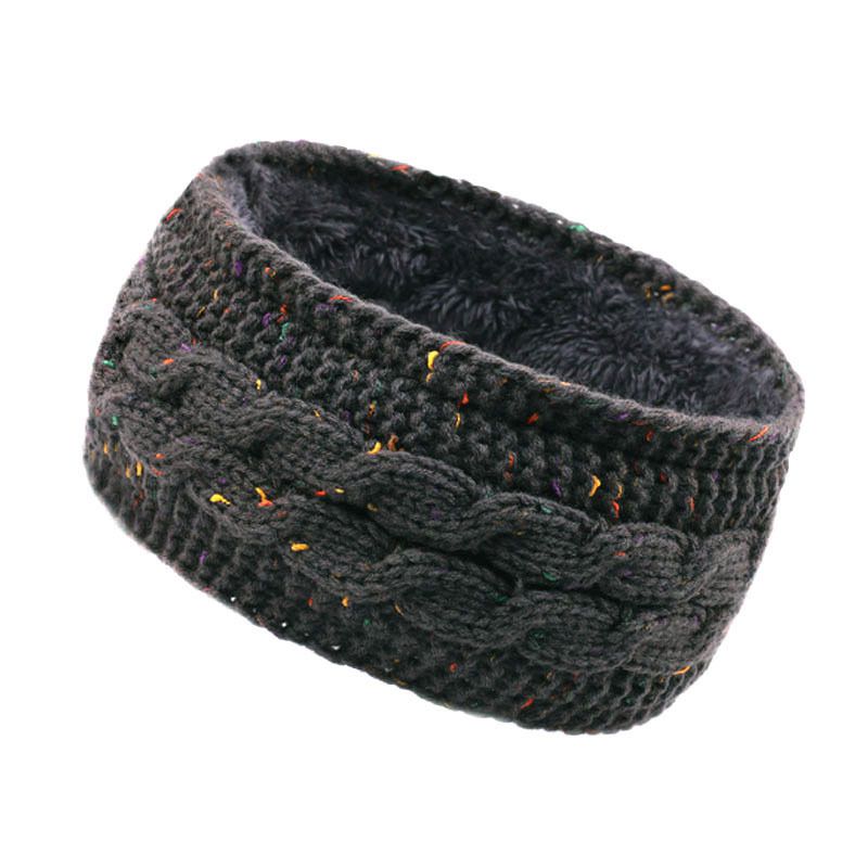 Fashion Dark Gray Dots Wool Knitted Headband