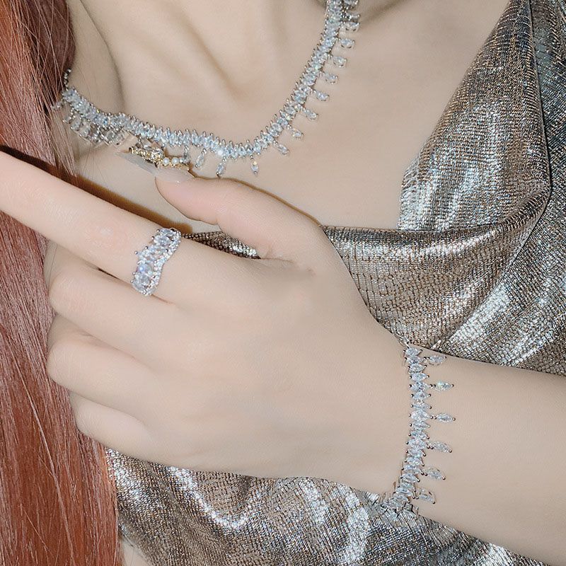 Fashion Bracelet 0131 About 16+5cm Copper Diamond Geometric Bracelet
