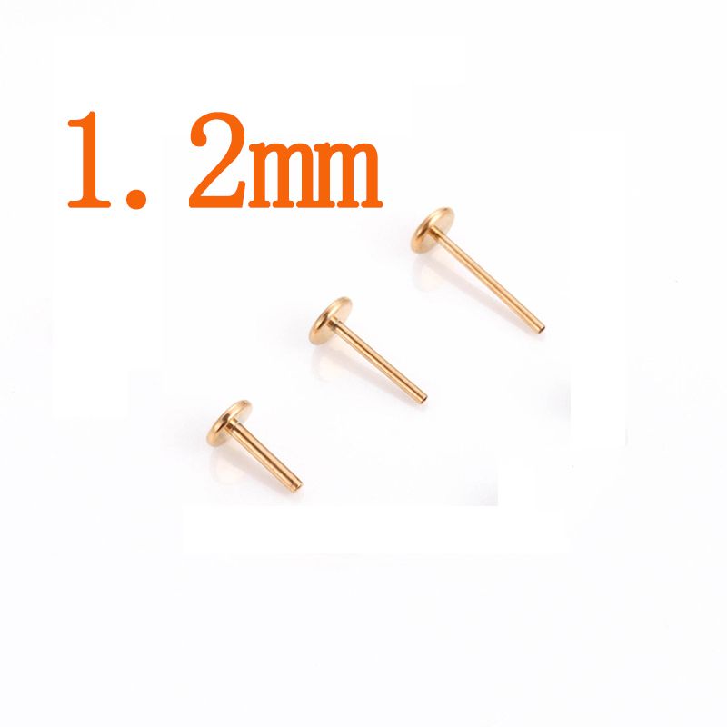Fashion Gold Insert Rod-20g (0.8mm) Titanium Steel T-shaped Push Pin Rod