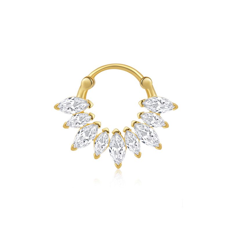 Fashion Single Golden #3 Metal Diamond Geometric Piercing Nose Ring (single)