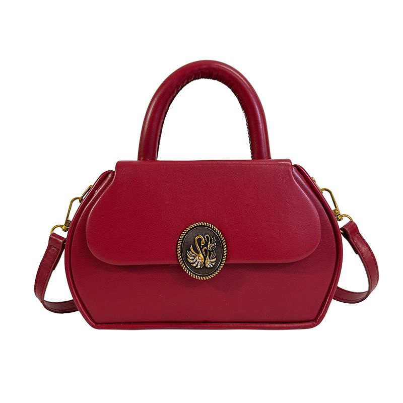 Fashion Red Pu Flap Crossbody Bag