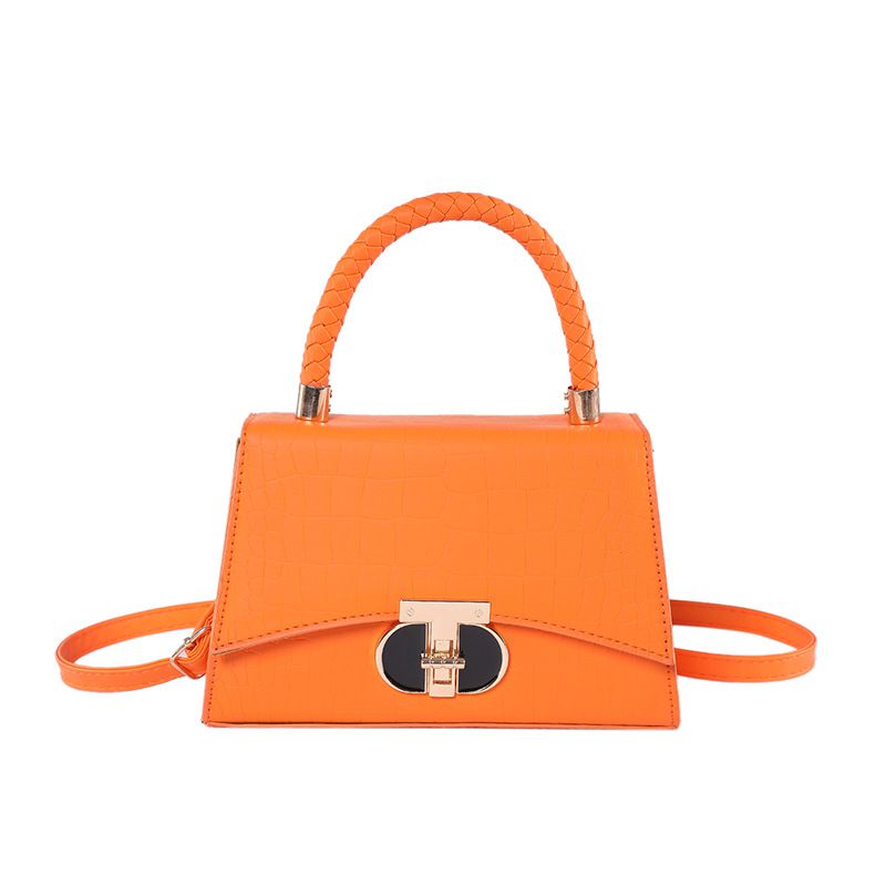 Fashion Orange Pu Headlock Crossbody Bag