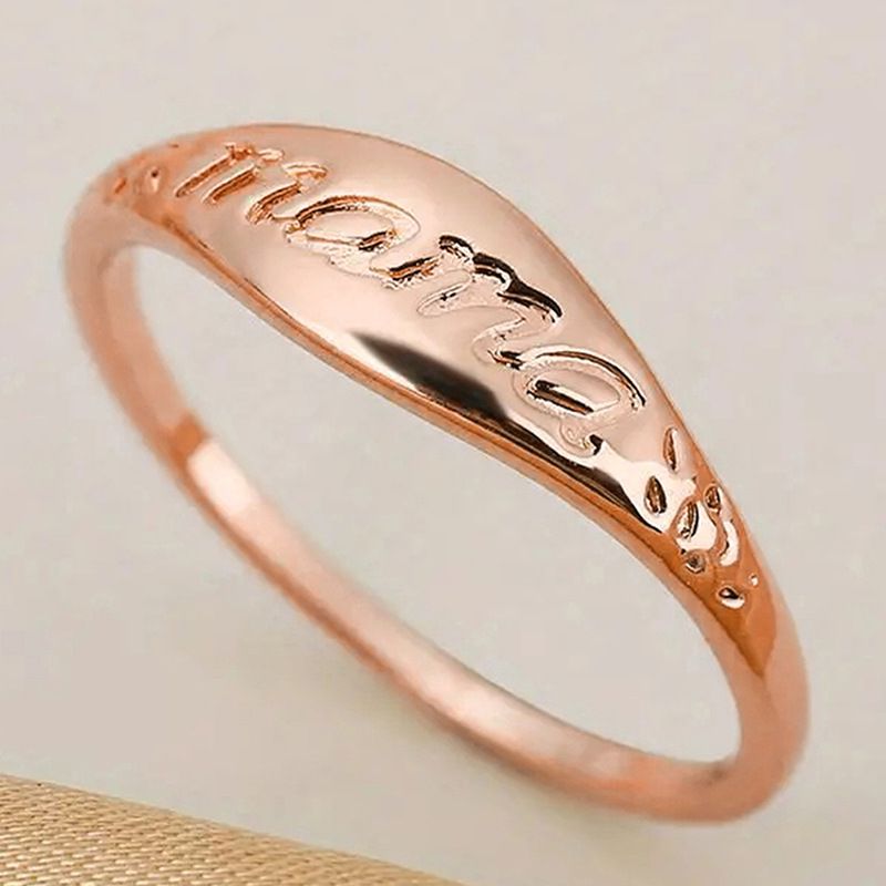 Fashion Rose Gold Alloy Geometric Letter Ring
