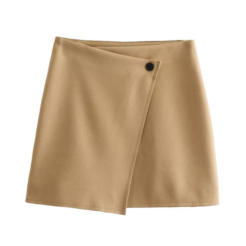 Fashion Skirt Single Button Irregular Skirt