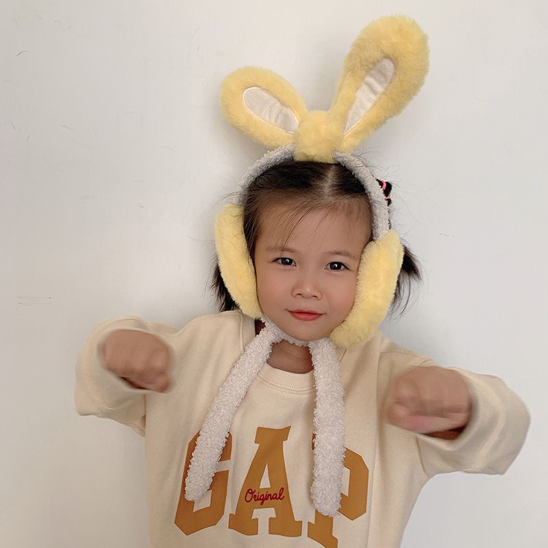 Fashion Yellow Cartoon Bunny Ears Childrens Earmuffs