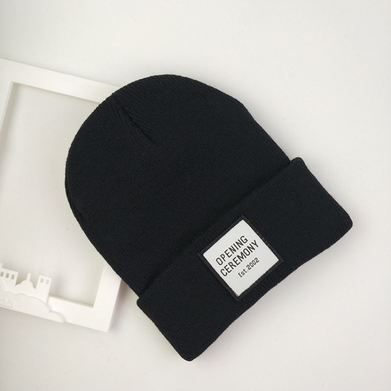 Fashion Black (breakup Master Model) Acrylic Knitted Patch Beanie