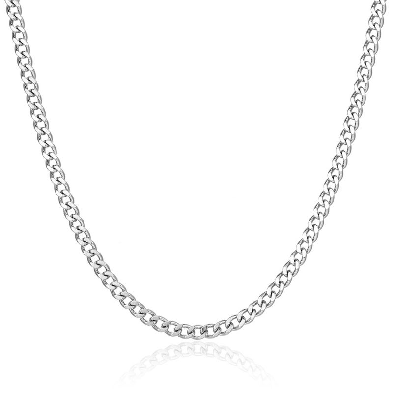 Fashion Necklace Length 60cm + 5cm Extension Chain Titanium Steel Geometric Chain Mens Necklace