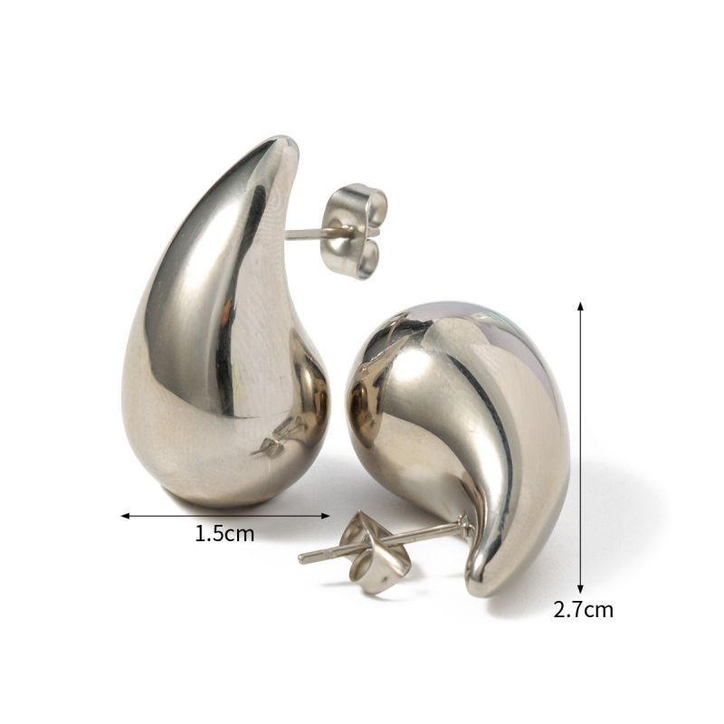 Fashion Silver Titanium Steel Drop Earrings