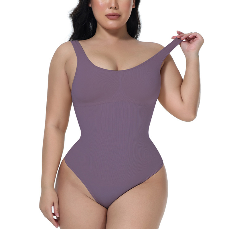 Fashion Moran Purple Nylon Body Shaping Jumpsuit