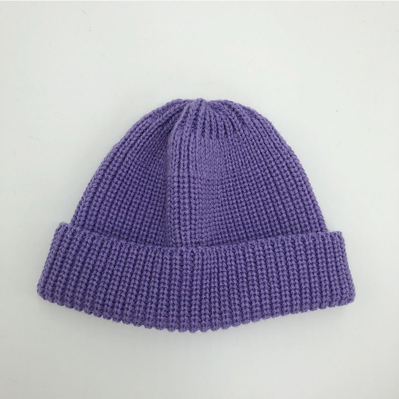Fashion Light Purple Geometric Knitted Beanie