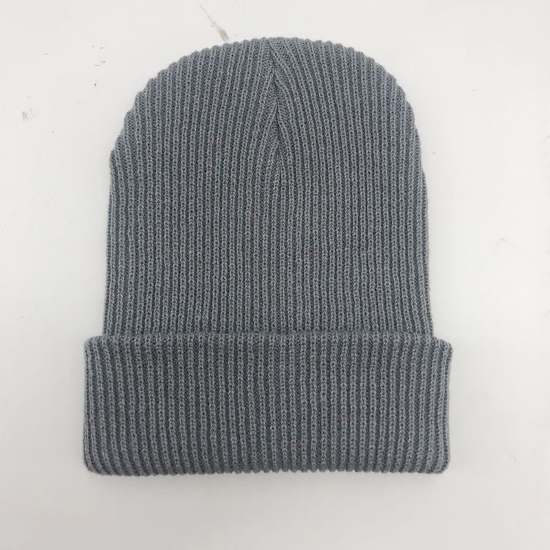 Fashion Light Silver Gray Acrylic Knitted Beanie