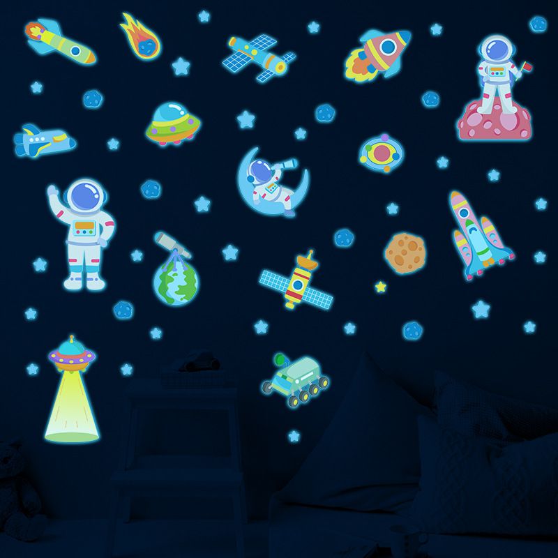 Fashion Blu-ray Space Station Journey Glow-in-the-dark Spaceship Astronaut Space Station Wall Sticker