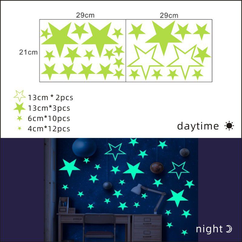 Fashion Green Light 3259#27 Luminous Stars Pvc Luminous Stars Wall Sticker