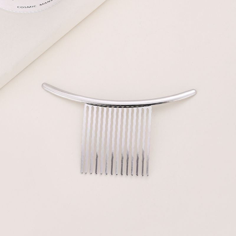 Fashion Silver Glossy Metal Hair Comb