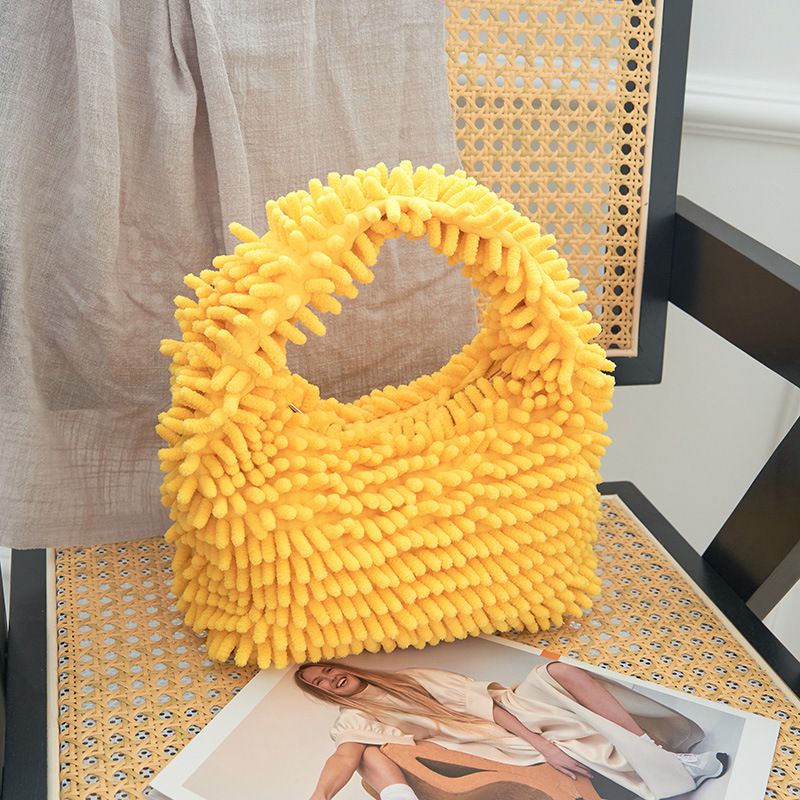 Fashion Light Yellow Trumpet (24*17*16) Plush Large Capacity Tote Bag