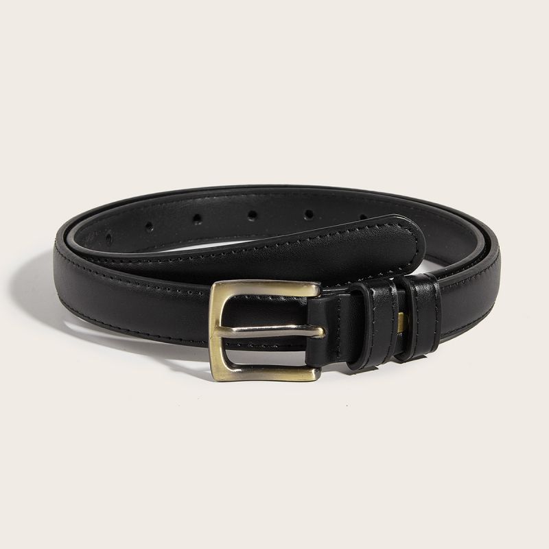 Fashion Super Fiber 2.3 (bronze Brushed Arc Pin Buckle) Wide Leather Belt With Metal Buckle