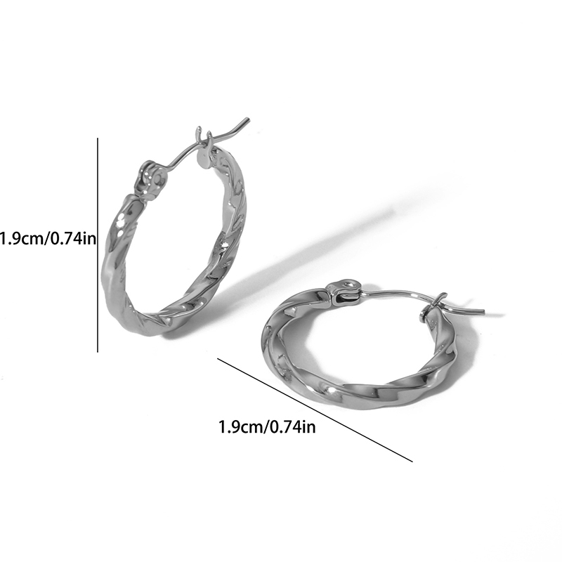 Fashion 6# Stainless Steel Circle Earrings