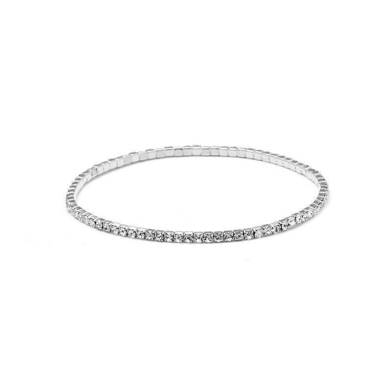 Fashion Silver White Diamond Geometric Diamond Round Bracelet
