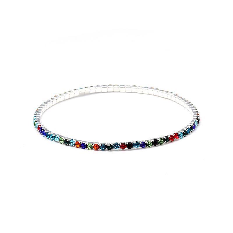 Fashion Silver Colored Diamonds Geometric Diamond Round Bracelet