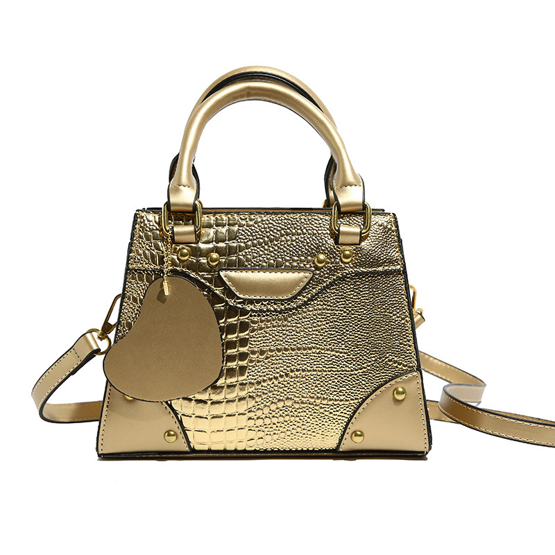 Fashion Gold Pu Head Pattern Large Capacity Crossbody Bag