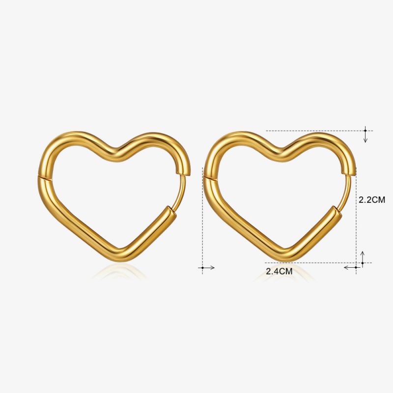 Fashion Golden Love Earrings Stainless Steel Love Earrings