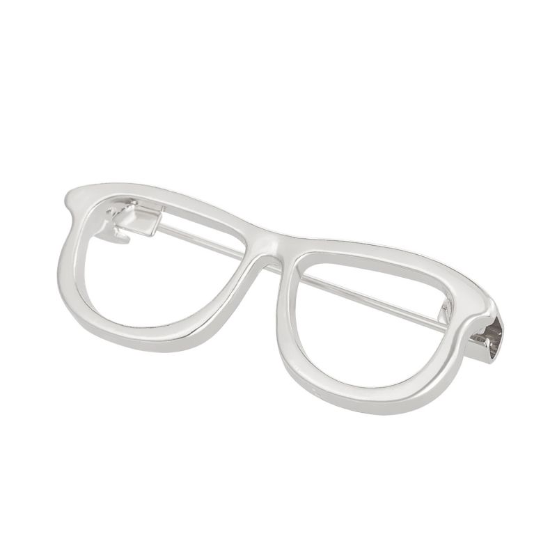 Fashion Silver Alloy Hollow Glasses Frame Brooch