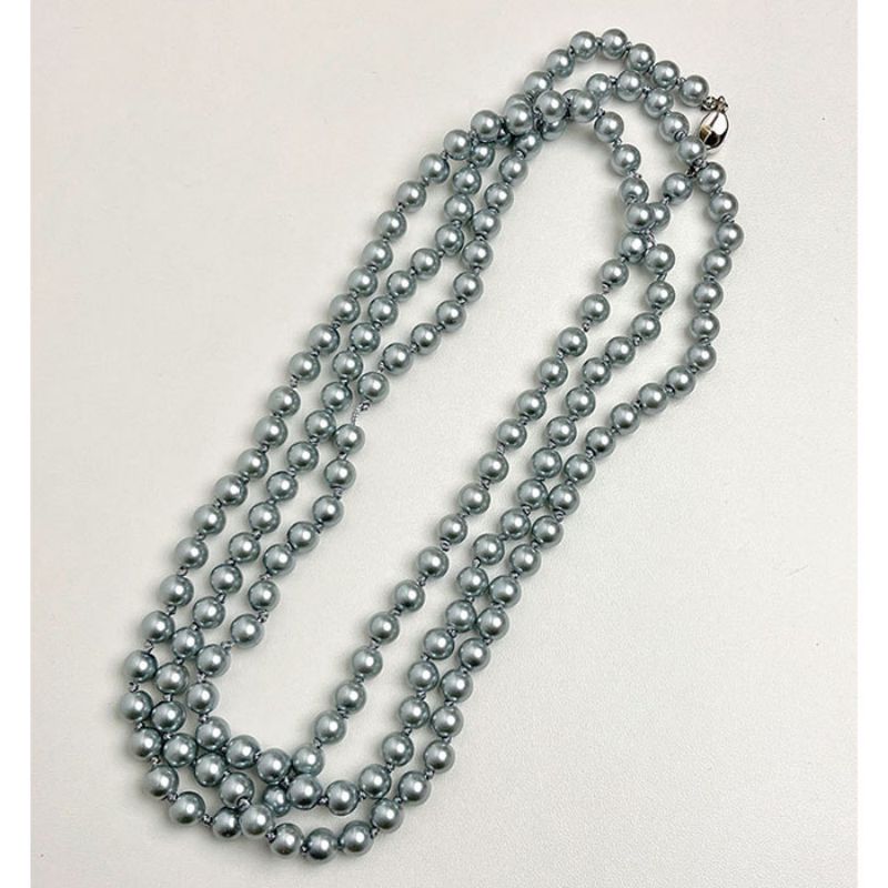 Fashion Grey Pearl Beaded Multi-layered Necklace