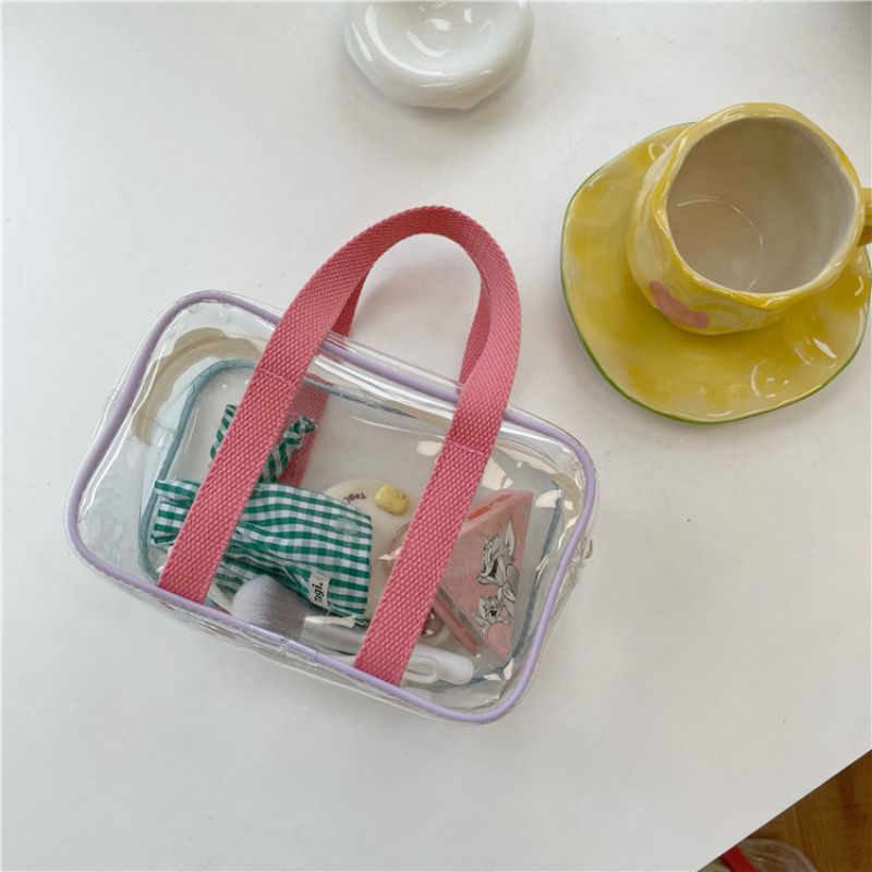 Fashion Small Pvc Transparent Large Capacity Portable Storage Bag
