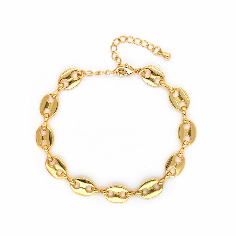 Fashion 3# Gold-plated Copper Pig Nose Bracelet